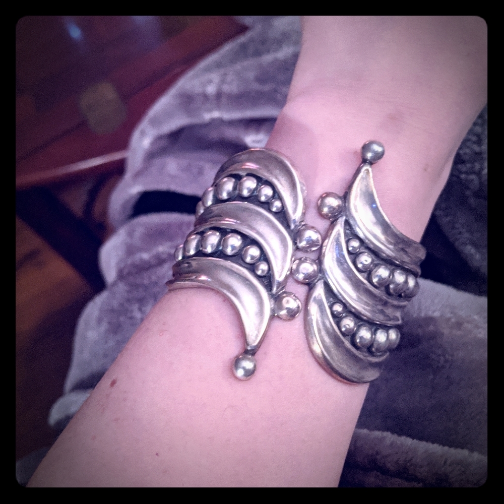 Vintage Sterling Clamper Cuff Bracelet